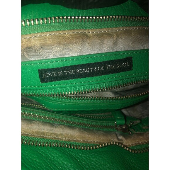 Bohdi Green Leather Zipper Tassle Clutch Wristlet BNWT Women's Unisex - Picture 6 of 9